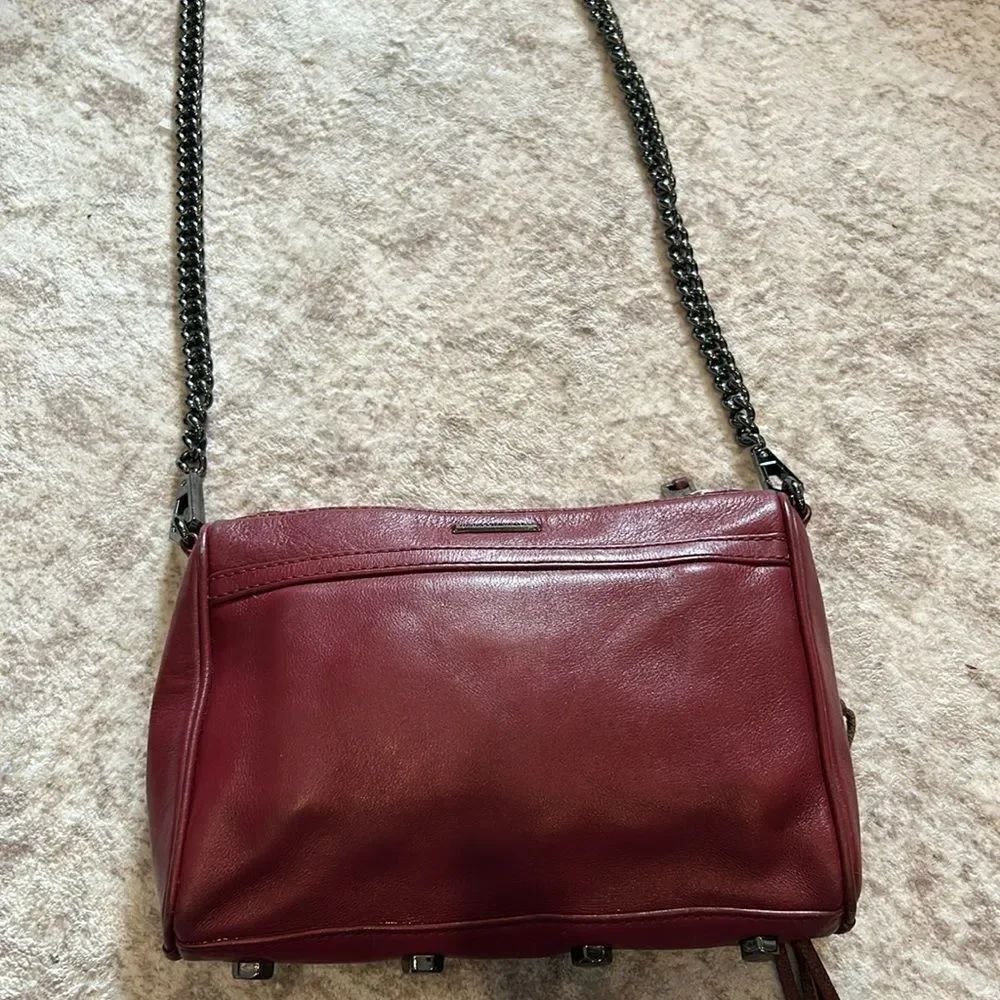 Rebecca Minkoff Burgundy Leather Crossbody Bag - Picture 2 of 12